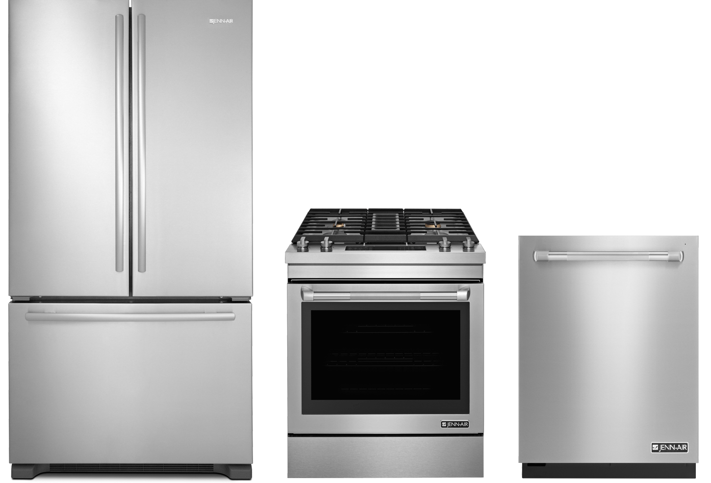 JennAir JFC2290VEM 21.8 cu. ft. FrenchDoor Refrigerator, JDS1750EP 6.4 cu ft Dual Fuel